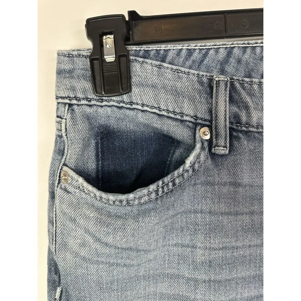 Lauren Ralph Lauren Jeans Women's 6 Patchwork Relaxed‎ Tapered Denim Estate Blue